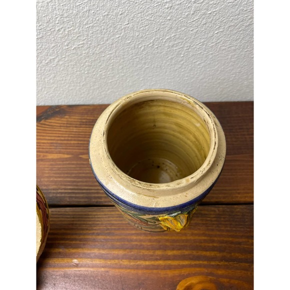 Vintage Hand Painted Container with Lid Vintage Storage with Lid - Picture 7 of 8